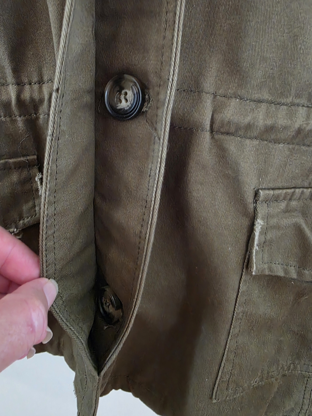 Blu Pepper Olive Utility Jacket M Southwest Aztec Embroidered Back Boho Western - Picture 11 of 15